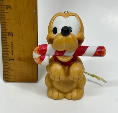 Disney Baby Pluto with Candy Cane Christmas Ornament