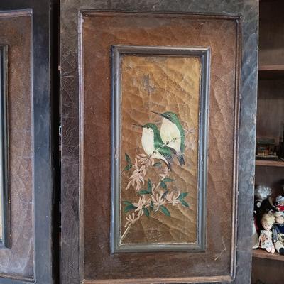LOT 2A: Vintage Hand-Painted Lacquered Wood Screen