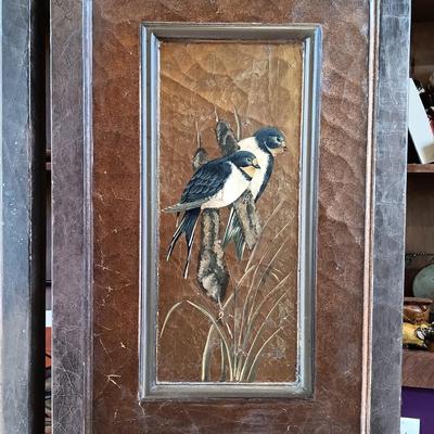 LOT 2A: Vintage Hand-Painted Lacquered Wood Screen