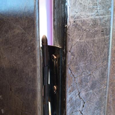 LOT 2A: Vintage Hand-Painted Lacquered Wood Screen