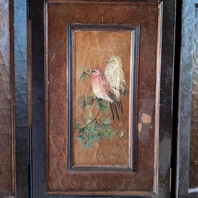 LOT 2A: Vintage Hand-Painted Lacquered Wood Screen