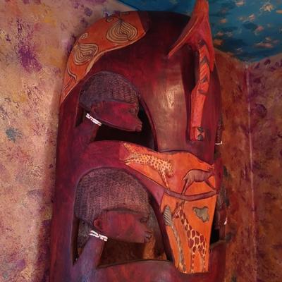 LOT 8B: Large Hand-Carved Kenya African Tribal Mask
