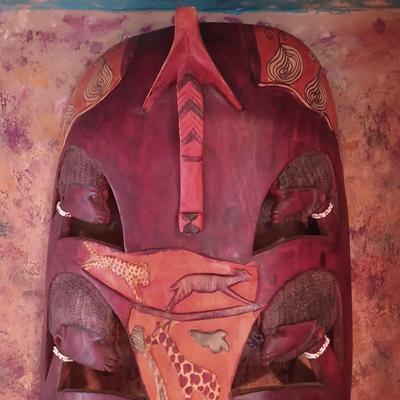 LOT 8B: Large Hand-Carved Kenya African Tribal Mask