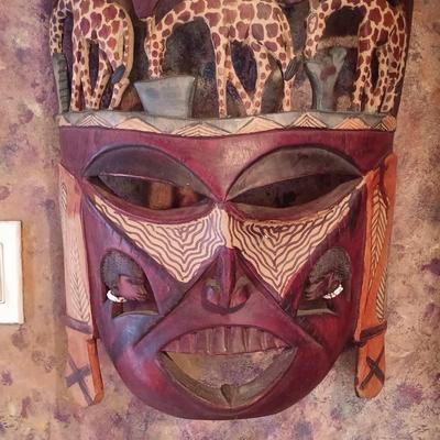 LOT 8B: Large Hand-Carved Kenya African Tribal Mask