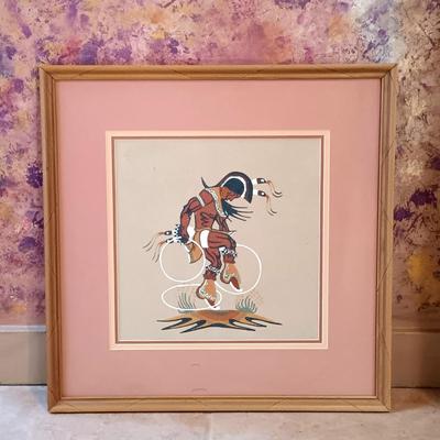 LOT 10B: Walter Watchman 'Hoop Dancer' Sand Painting