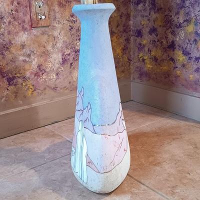 LOT 11B: Signed Gina Arrighetti Gold Inlay Southwestern Vase w/ Charles Fotch Signed Vase