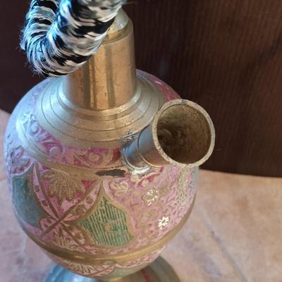 LOT 22B: Etched Brass Floor Hookah 4-1/2 ft