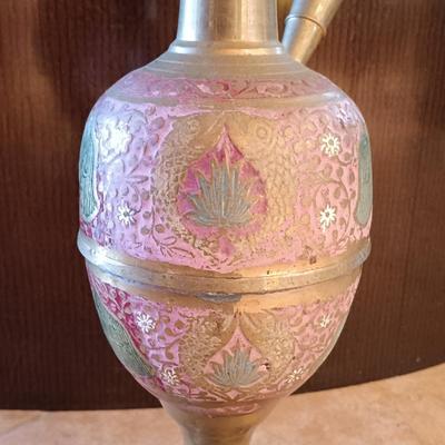 LOT 22B: Etched Brass Floor Hookah 4-1/2 ft