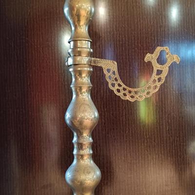LOT 22B: Etched Brass Floor Hookah 4-1/2 ft