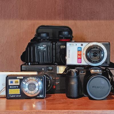 LOT 23A: Steiner Germany Firebird 8x30 Binoculars w/ Pentax Optio VS20, Fujifilm FinePix S1800 & More