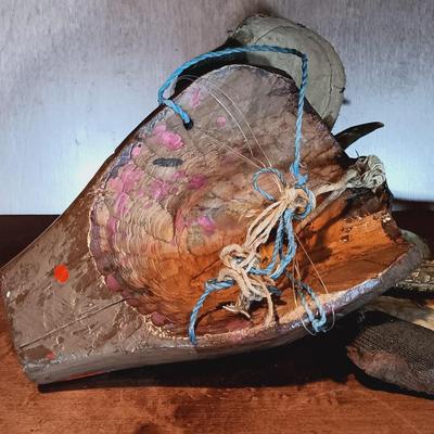 LOT 24A: Guatemalan Deer Mask, Panama Woven Mask & Hand-Carved Wood Cat Mask