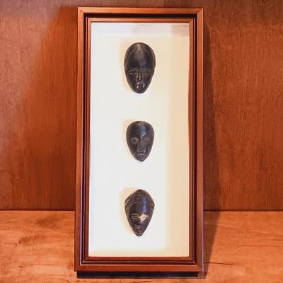 LOT 26A: Miniature Dan-Style Masks, African Art Balancing Statue &Hand-Carved Wood Mask