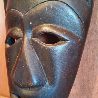 LOT 26A: Miniature Dan-Style Masks, African Art Balancing Statue &Hand-Carved Wood Mask