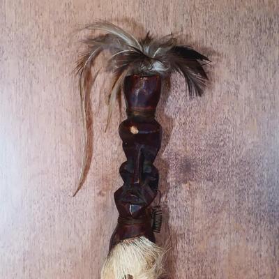 LOT 26A: Miniature Dan-Style Masks, African Art Balancing Statue &Hand-Carved Wood Mask