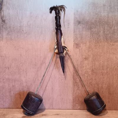 LOT 26A: Miniature Dan-Style Masks, African Art Balancing Statue &Hand-Carved Wood Mask