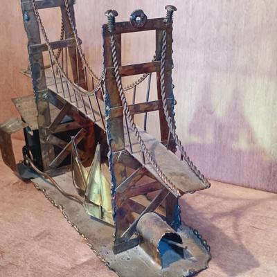 LOT 27A: MCM Metal San Francisco Bridge Music Box, EJB Swiss Farmhouse Music Box & More