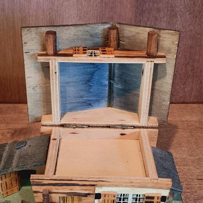 LOT 27A: MCM Metal San Francisco Bridge Music Box, EJB Swiss Farmhouse Music Box & More