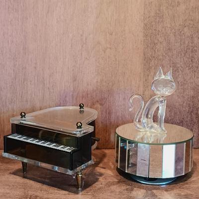 LOT 27A: MCM Metal San Francisco Bridge Music Box, EJB Swiss Farmhouse Music Box & More