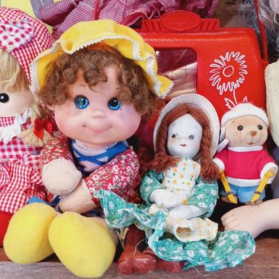 LOT 28A: Vintage Doll Collection- 1980 Moscow Olympics 'Misha', Hinged Leg Doll, Celluloid Football Player & More