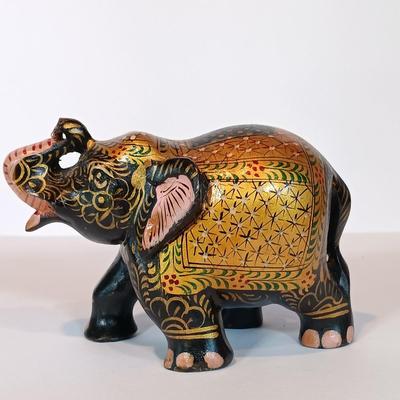 LOT 29A: Decorative Dinner Gong, Small Brass Turtle, Lacquered Elephant & More