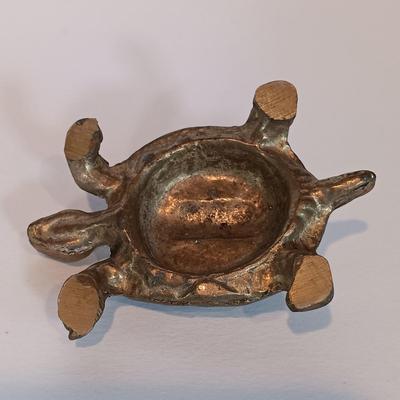 LOT 29A: Decorative Dinner Gong, Small Brass Turtle, Lacquered Elephant & More