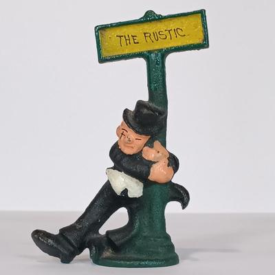 LOT 30A: Wood Cigarette Box, Cast Iron 'Drunk Man' Bottle Opener, Concorde Hip Flask & More