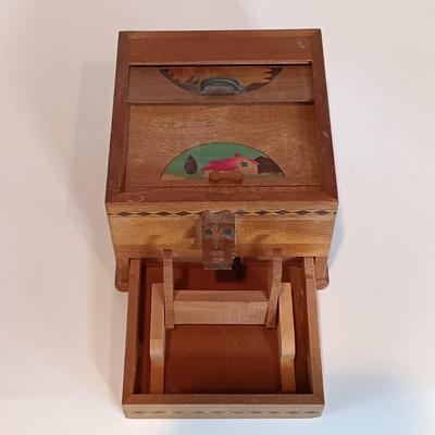 LOT 30A: Wood Cigarette Box, Cast Iron 'Drunk Man' Bottle Opener, Concorde Hip Flask & More