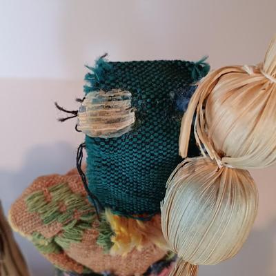 LOT 31A: Lustre Ware Fisherman Vase, Persian Miniatures Book, Vintage Tourist Dolls & Mini Basket