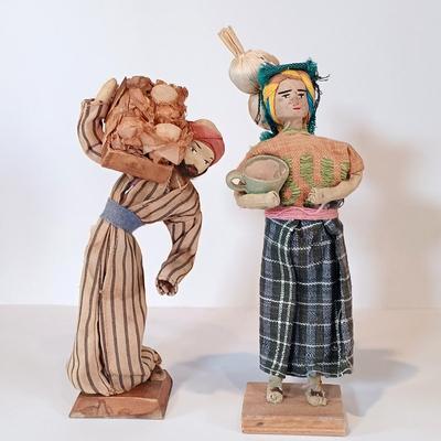 LOT 31A: Lustre Ware Fisherman Vase, Persian Miniatures Book, Vintage Tourist Dolls & Mini Basket