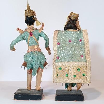 LOT 31A: Lustre Ware Fisherman Vase, Persian Miniatures Book, Vintage Tourist Dolls & Mini Basket