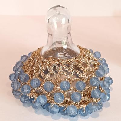 LOT 32A: Brass Unicorn Trivet, Pink is for Hope Unicorn, Cobalt Blue Half-Moon Art Glass & More