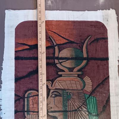 LOT 36A: Set of (2) Contemporary Hand-Painted Papyrus Art