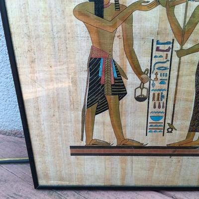 LOT 36A: Set of (2) Contemporary Hand-Painted Papyrus Art
