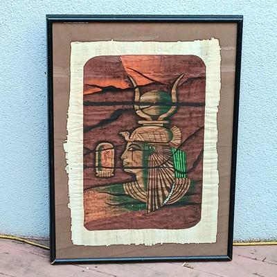 LOT 36A: Set of (2) Contemporary Hand-Painted Papyrus Art