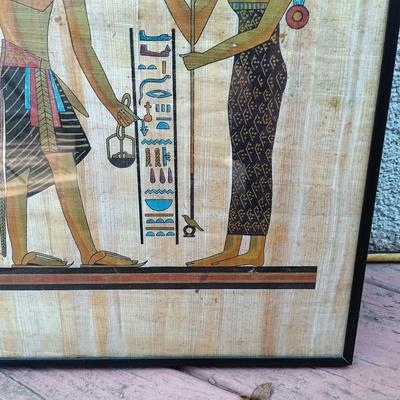LOT 36A: Set of (2) Contemporary Hand-Painted Papyrus Art