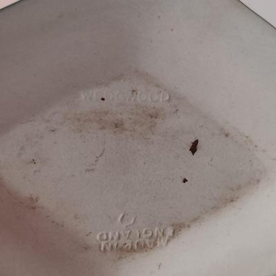 LOT 37A: Wedgewood Blue Jasperware Pin Dish, Lefton Hand Vase, Crystal Sandwich Tray & More