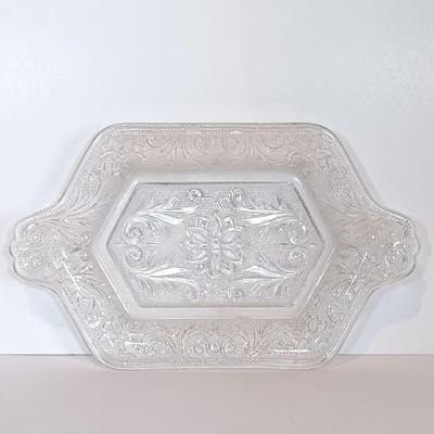 LOT 37A: Wedgewood Blue Jasperware Pin Dish, Lefton Hand Vase, Crystal Sandwich Tray & More