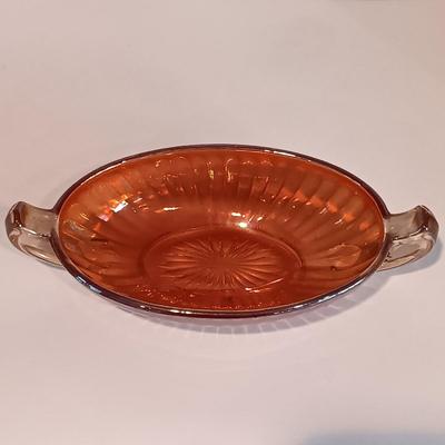 LOT 38A: Royal Sealy Candy Dish, Wood Lidded Box, Carnival Glass Dish & More