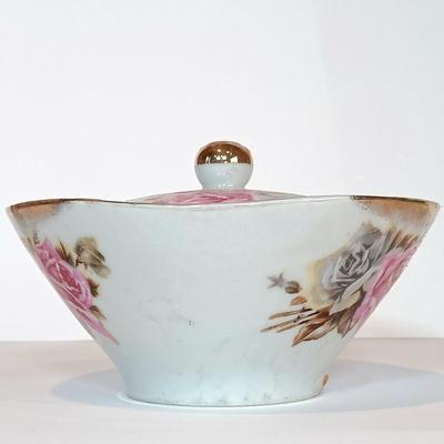 LOT 38A: Royal Sealy Candy Dish, Wood Lidded Box, Carnival Glass Dish & More