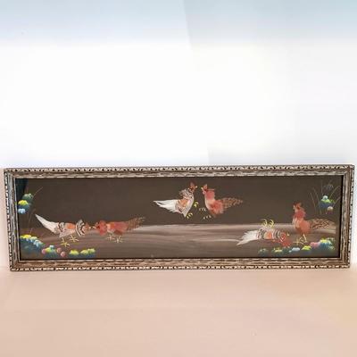 LOT 39A: Vintage Spanish Rooster Fight Folk Art