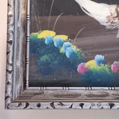 LOT 39A: Vintage Spanish Rooster Fight Folk Art