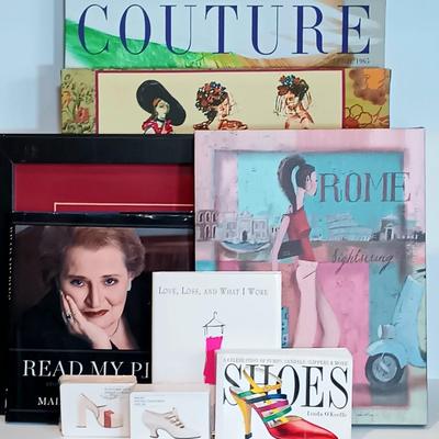 LOT 40A: Signed Madeleine Albright 'Read My Pins' Book w/ Fashion Art, Books and Cards