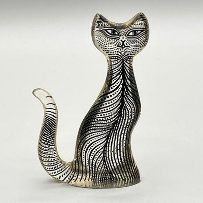 LOT 52C: Vintage Mid Century 1960s Lucite Cat Figurines - Abraham Palatnik - Brazil