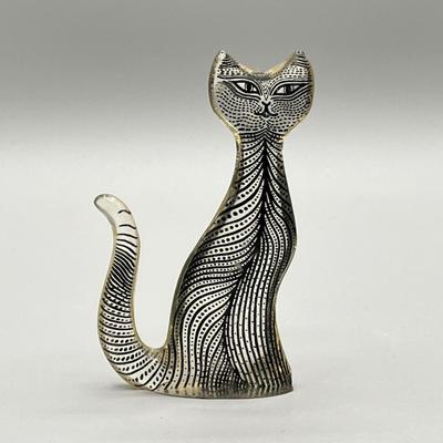 LOT 52C: Vintage Mid Century 1960s Lucite Cat Figurines - Abraham Palatnik - Brazil