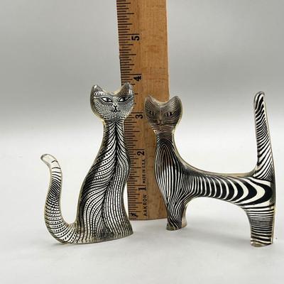 LOT 52C: Vintage Mid Century 1960s Lucite Cat Figurines - Abraham Palatnik - Brazil