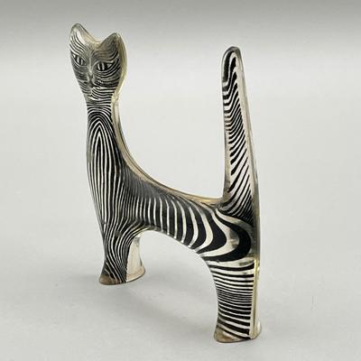 LOT 52C: Vintage Mid Century 1960s Lucite Cat Figurines - Abraham Palatnik - Brazil