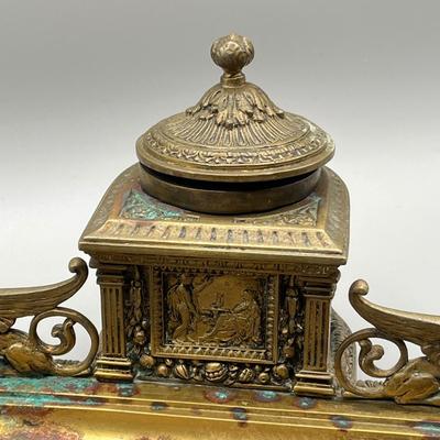 LOT 56C: Antique Brass Inkwell