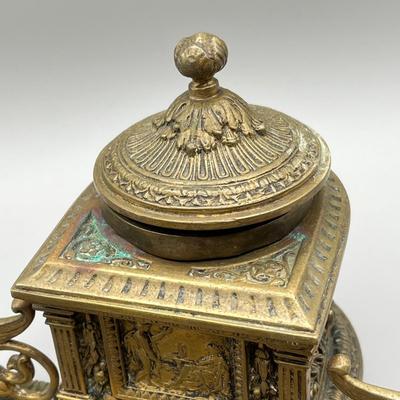 LOT 56C: Antique Brass Inkwell