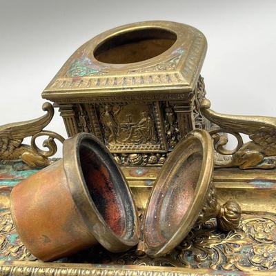 LOT 56C: Antique Brass Inkwell