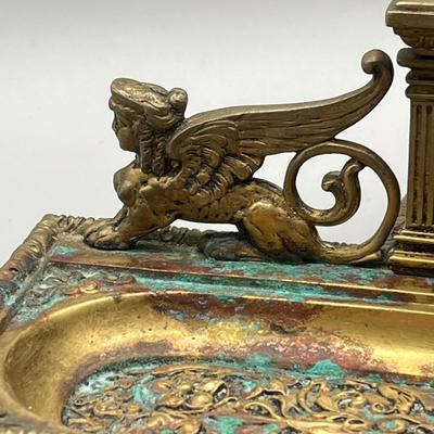 LOT 56C: Antique Brass Inkwell